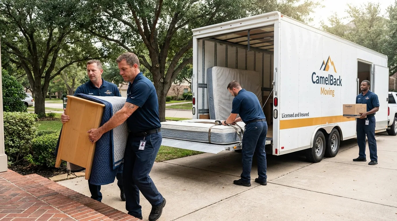 Crew loading residential truck for cross-state move from Ceredo, WV